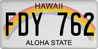 HI license plate FDY762