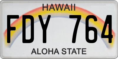 HI license plate FDY764