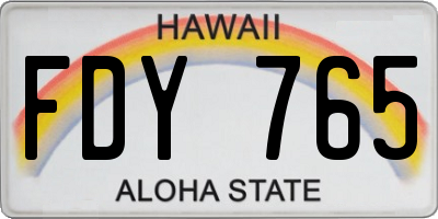 HI license plate FDY765