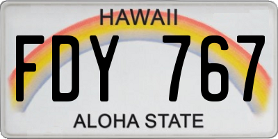 HI license plate FDY767