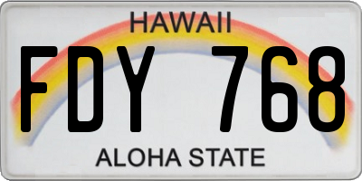 HI license plate FDY768