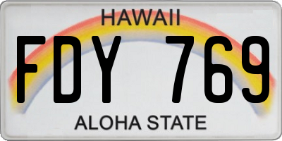HI license plate FDY769