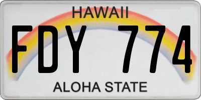 HI license plate FDY774