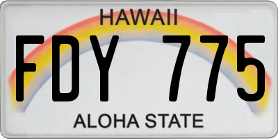 HI license plate FDY775