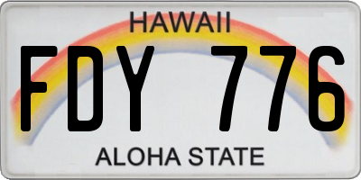 HI license plate FDY776