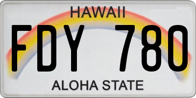 HI license plate FDY780