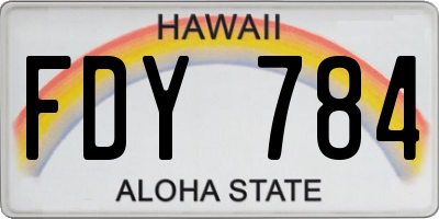 HI license plate FDY784