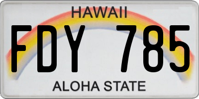 HI license plate FDY785