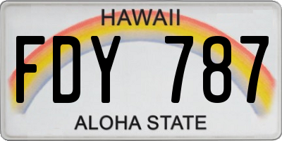 HI license plate FDY787