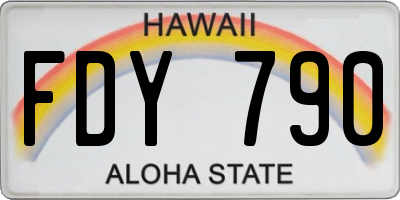 HI license plate FDY790