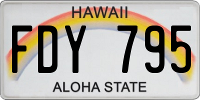 HI license plate FDY795