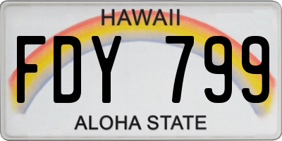 HI license plate FDY799