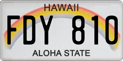 HI license plate FDY810