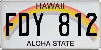 HI license plate FDY812