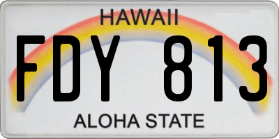 HI license plate FDY813