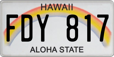 HI license plate FDY817
