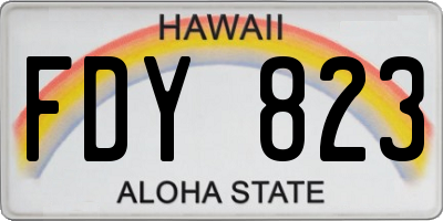 HI license plate FDY823