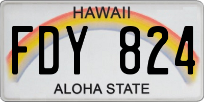 HI license plate FDY824
