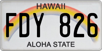 HI license plate FDY826