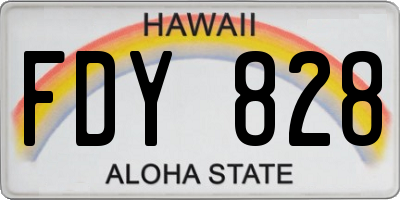 HI license plate FDY828