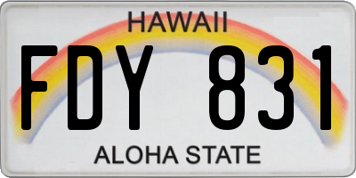 HI license plate FDY831