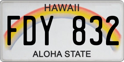 HI license plate FDY832