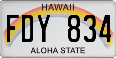 HI license plate FDY834