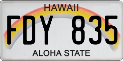HI license plate FDY835