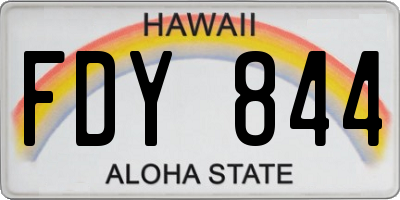 HI license plate FDY844