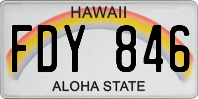 HI license plate FDY846