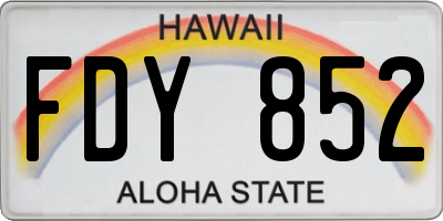 HI license plate FDY852