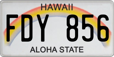 HI license plate FDY856