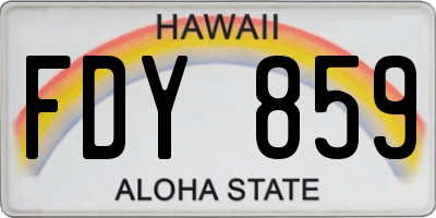 HI license plate FDY859