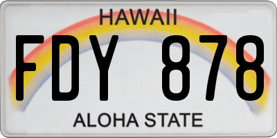HI license plate FDY878