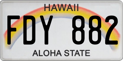 HI license plate FDY882