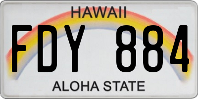 HI license plate FDY884
