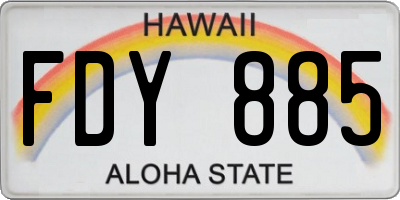 HI license plate FDY885