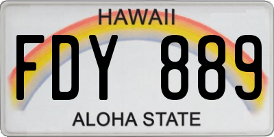 HI license plate FDY889