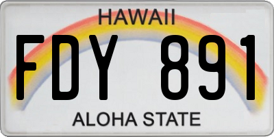 HI license plate FDY891