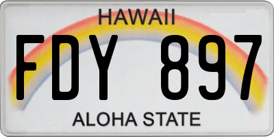HI license plate FDY897