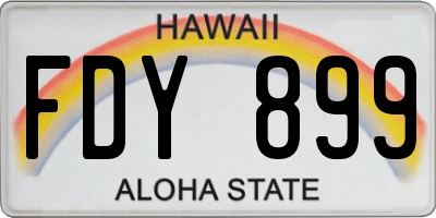 HI license plate FDY899