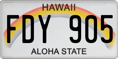 HI license plate FDY905