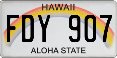 HI license plate FDY907