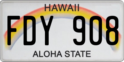 HI license plate FDY908