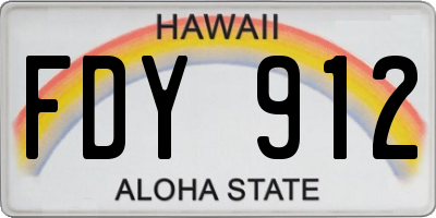 HI license plate FDY912