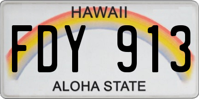 HI license plate FDY913