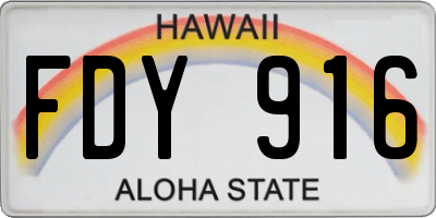 HI license plate FDY916
