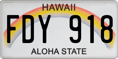 HI license plate FDY918