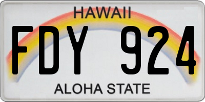 HI license plate FDY924