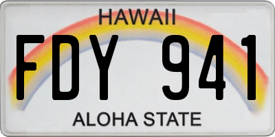 HI license plate FDY941